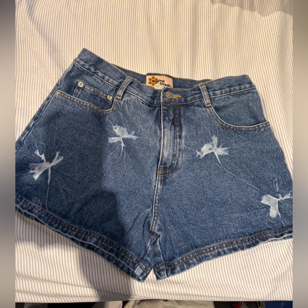 Blue Vintage Denim High-Waist Shorts